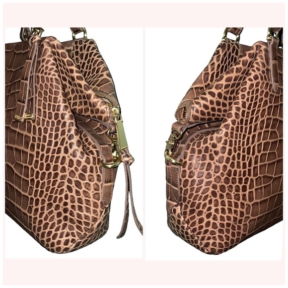 Brahmin Delaney Taupe Savannah Leather Shoulder Bag Crossbody Tote NWOT - Picture 9 of 14